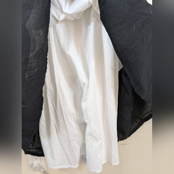 J Crew Factory square neck tiered sundress with pockets tan/white/black, size 00 - Picture 6 of 10